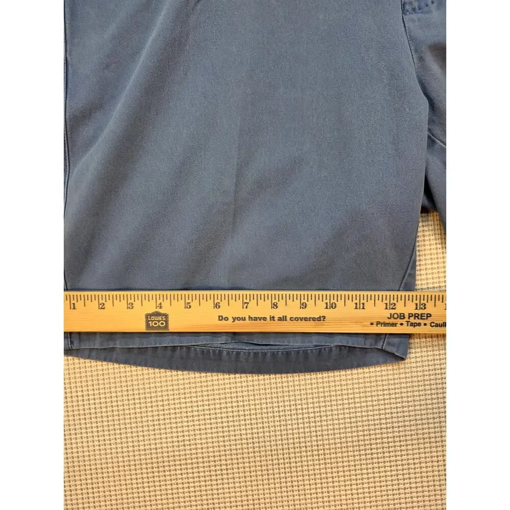 Peter Millar Men's Flat Front Chino Gold Shorts Size 42 Blue Washed Twill Casual